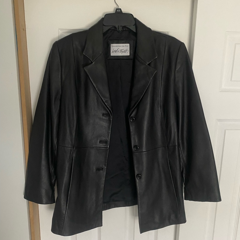 Lord and Taylor leather Blazer